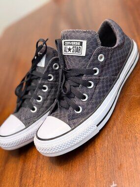 Converse All Star Womens 6 Black Checkerboard Low Top Sneakers Y2K Skater 4568